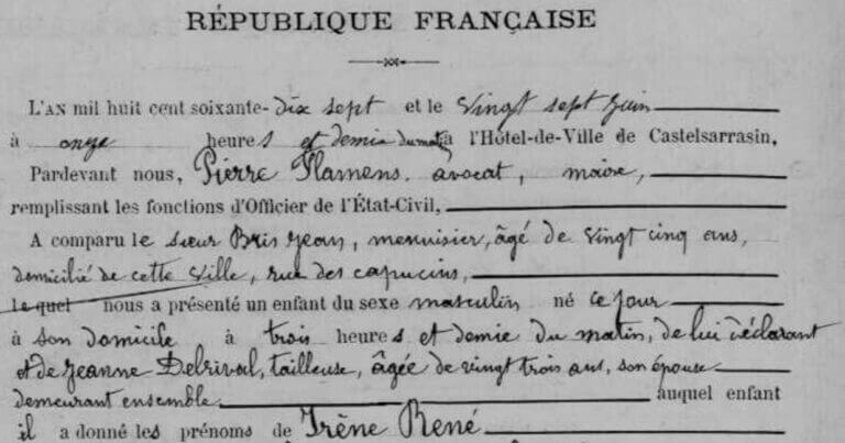 Menuisier à Castelsarrasin à partir des années 1870