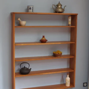 Meuble sur mesure - Étagères en chêne. Ebénisterie Paris